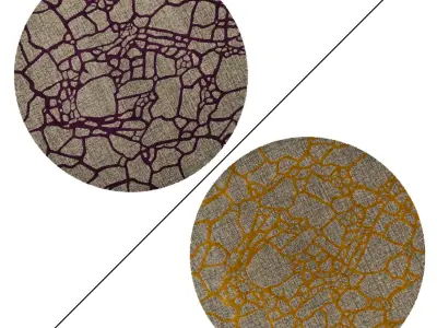 Round Rug Set 258 3D model