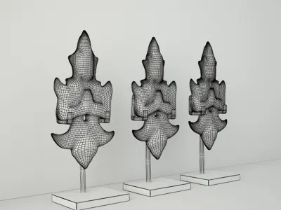 19th-C Thai Gilded Angels 3D model