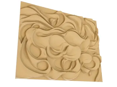 modern panel wall decor set wall relief mural CNC 82 3D model