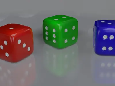 Playing Dice High Poly Free 3D model