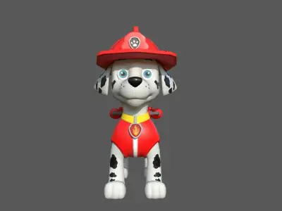 Marshall paw patrol dog Low-poly 3D model