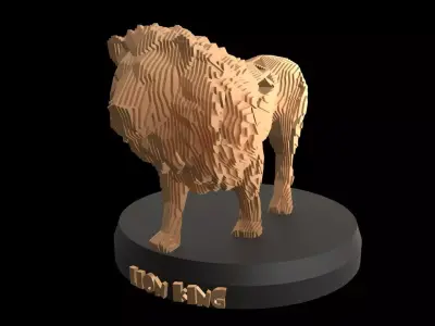 Parametric V Lion King Low-poly 3D model
