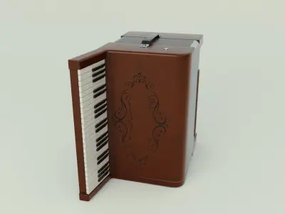 Accordion 3D model box Low-poly 3D model