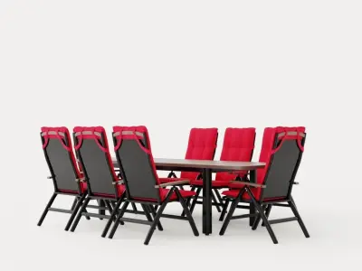 Hillerstorp Nydala Food Group 96x200 280 8 Position Chairs Low-poly 3D model