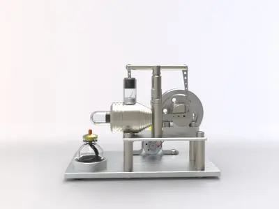 Stirling engine with complete parameters 3D model