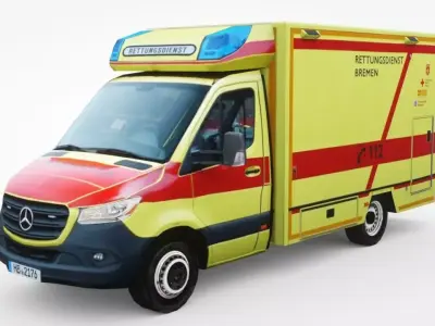 Mercedes-Benz Sprinter Paramedics Low-poly 3D model