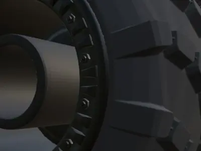 truck wheel and tire 3D print model