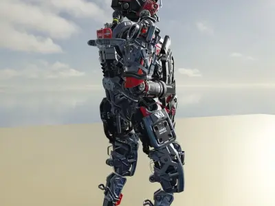 Sci-Fi Assault Soldier Low-poly 3D model