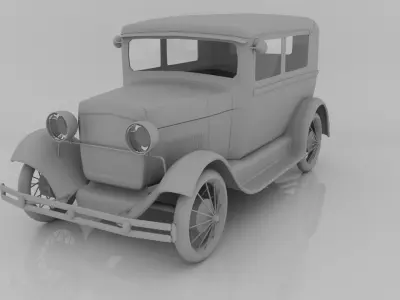 1928 classic Car 3D model