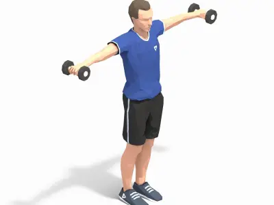 shoulder raise Exercise Man Animation Low-poly 3D model