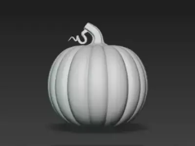 3D Model of Gray Jack O Lantern Pumpkin Halloween Decoration 3D print model