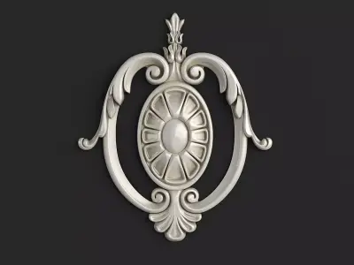 Carved decor central 3D model 3D model