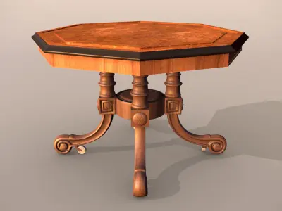 Victorian Antique Table Low-poly 3D model