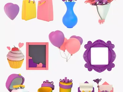 Mother Day Set 3D model