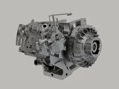 Four-stroke engine 3D model