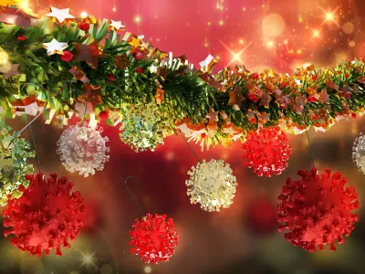 CovidBalls - Christmas Ball with hook set Low-poly 3D model