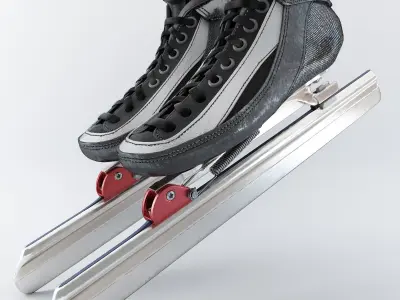 Leather Long Track Speed Skate Low-poly 3D model