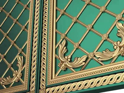 Backgammon Set 03 Green Low-poly 3D model