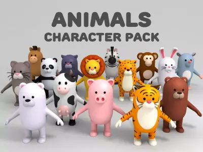 Cartoon Animals Model Pack 3D model
