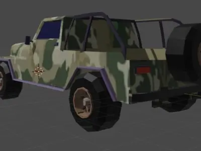 Jeep Military Low Poly Low-poly 3D model
