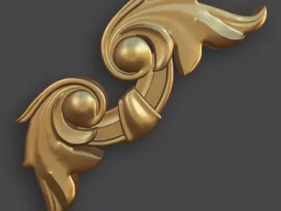 Ornamental Corner Set- Vol06 - Clean Quad Mesh - 4k PBR Textures 3D model