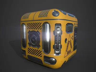 Sci-Fi Box Game Ready Free low-poly 3D model