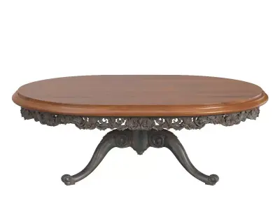 Italian Gilt Carved Inlaid Gray Coffee Table 3D model