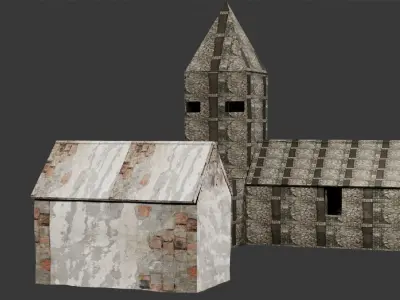 old church  Low-poly 3D model