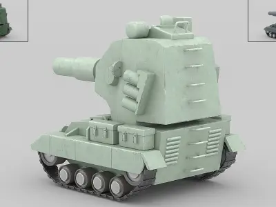 Cartoon tank 2 3D model