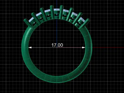 7 stones ring 1 Free 3D print model