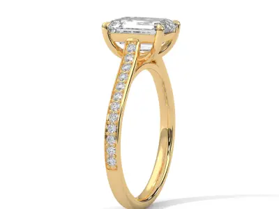 solitaire ring with detail images and 360 render videos 76 3D print model