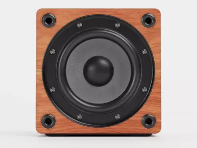 Subwoofer V1 - Universal Wooden Audio System Low-poly 3D model