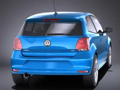 Volkswagen Polo 3door 2015 VRAY 3D model