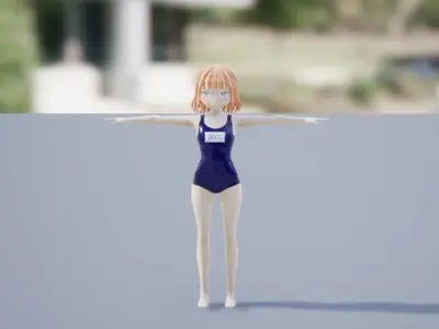 Anime Character Tatsuki Swimsuit Low-poly 3D model