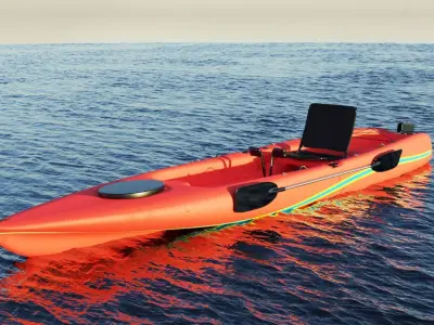 Kayak Low-poly 3D model