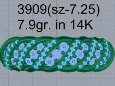 Diamond Band Ring 3909 3D print model