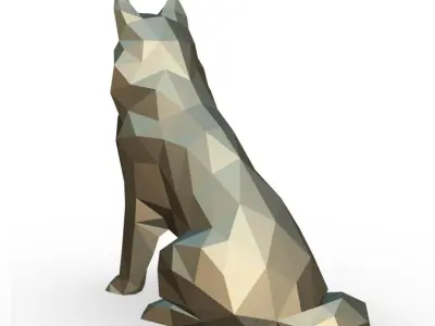 Shetland Shepherd low poly 3D print model