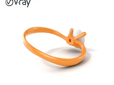 Exquisite Diamond Ring Rose Gold Band model pack Low-poly 3D model