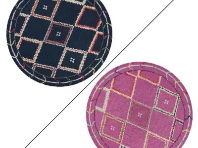 Round Rug Set 27 3D model