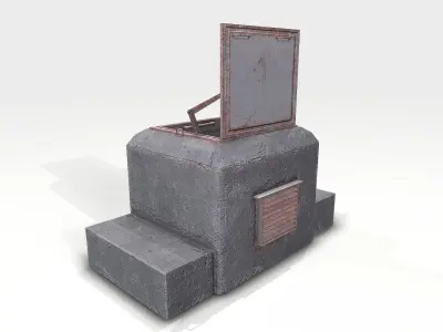 Old Bunker Entrance Low-poly 3D model