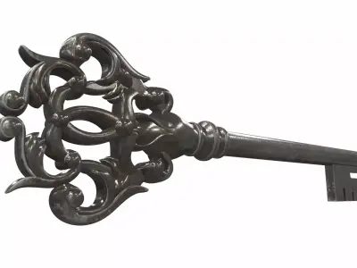 Skeleton ornamental key 1 3D model