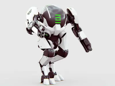 ROBOCOP Z-500  Rigged for Unreal Engine - Unity - MIXAMO  3D model