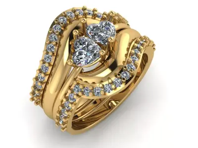 Luxury Engagement Diamond Ring 3d Printable Model 3D print model