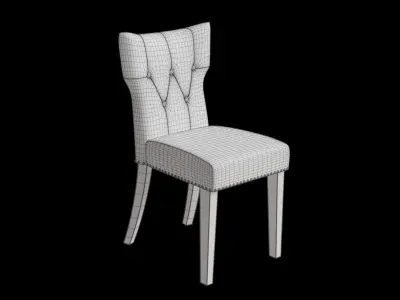 Tufted Back Dining Chair 3D model