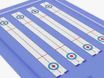 Cartoon Curling Rink Low-poly 3D model