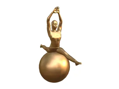 Yoga ball sculpture 3D model