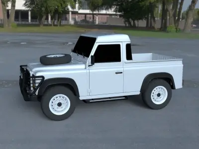 Land Rover Defender 90 Pick Up HDRI 3D model