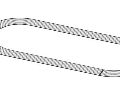 Oval track Low-poly 3D model