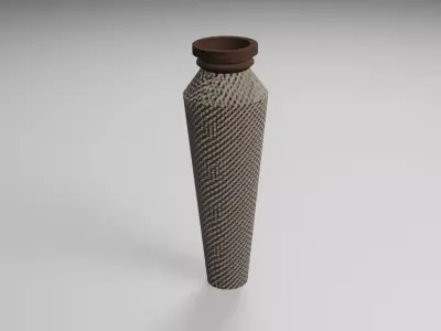 Vase Game Ready wooden Low-poly 3D model