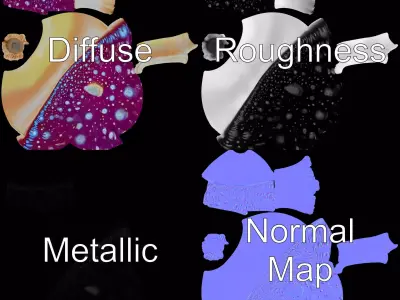 Vibrant Psychedelic Mushroom model pack Low-poly 3D model